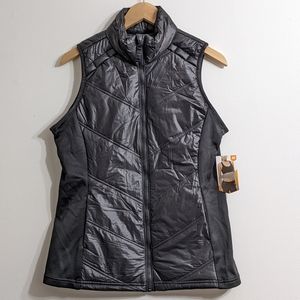 Women's Black Quilted Vest, Size Medium